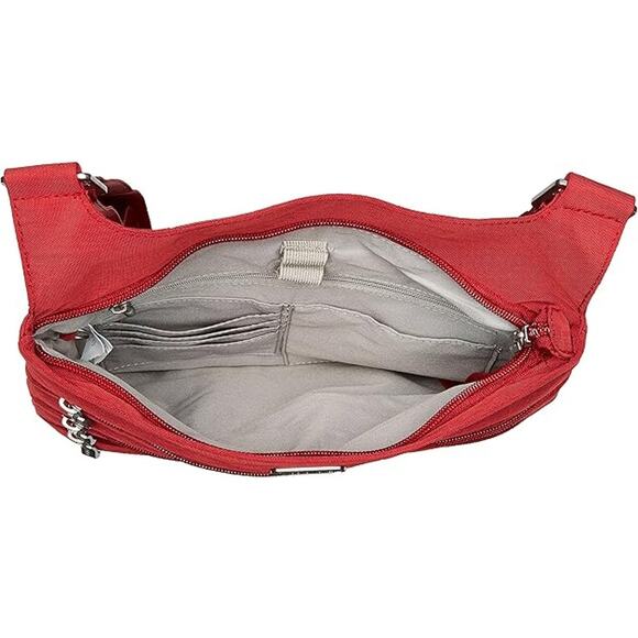 Baggallini Red Zipper Travel RFID Protected Lightweight Crossbody Bag NWT - Picture 4 of 13